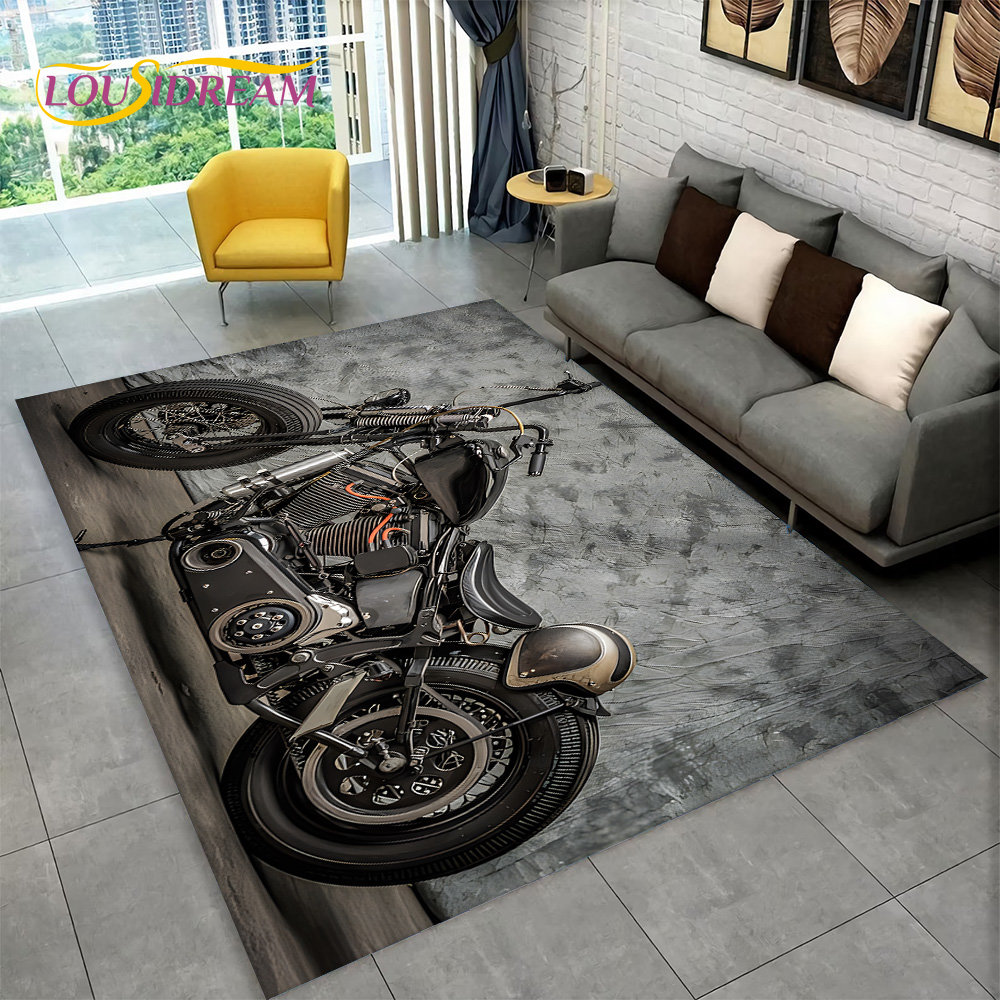 Retro Gaming Rug - 3D винтажный большой ковер для мотоцикла